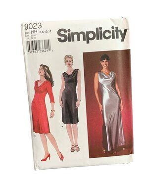 Simplicity 9023 Womens Dress Sewing Pattern Size 6-8-10-12 Classic Elegant Uncut